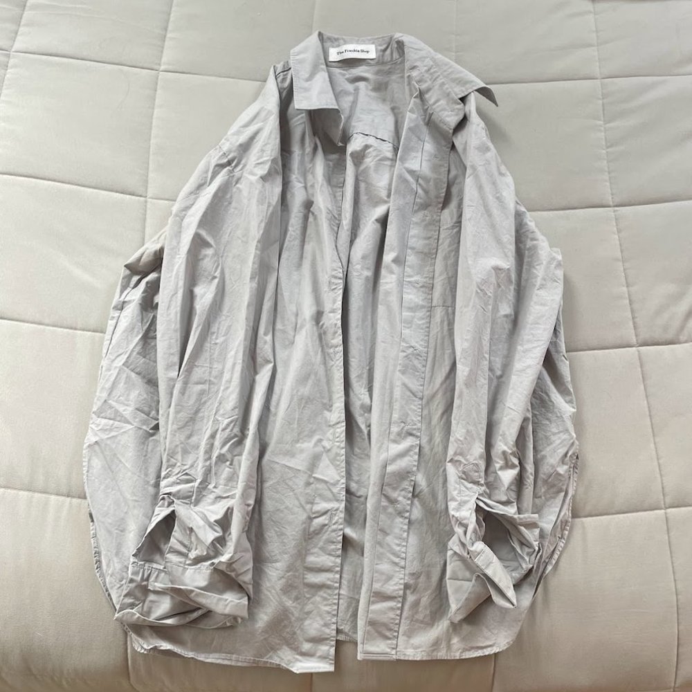 Frankie Shop Lui organic cotton poplin shirt Grey